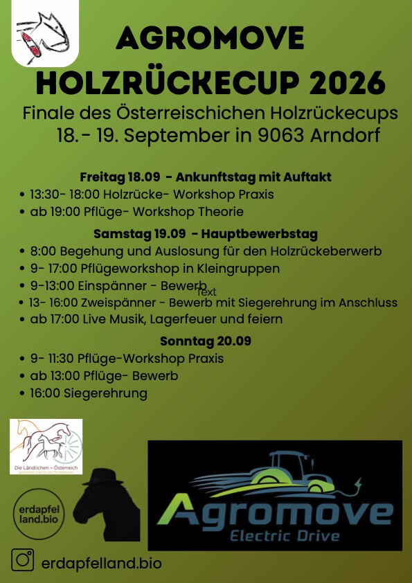 Einladung und Zeitplan Holzrückecup in Arndorf Maria Saal